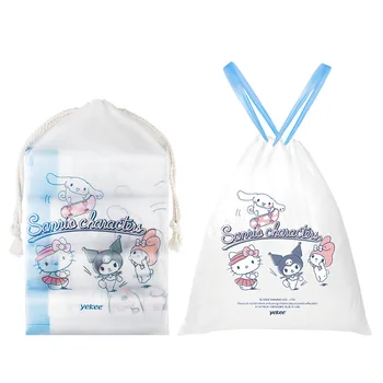 Sanrio Kuromi büzgülü torba Çantası Ev Taşınabilir büzgülü torba Çantası Kalınlaşmış Mutfak Büyük plastik torba saklama çantası