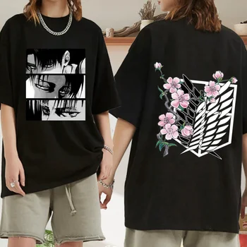Titan T Shirt Büyük Boy T-shirt Anime Erkekler Üst Baskı T Shirt Erkekler için Kısa Kollu T-Shirt Yaz Casual Tops Giyim