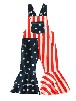 Yuhappy - Traje de bebé del 4 de julio para bebé con diseño de bandera americana con diseño de estrellas y rayas con