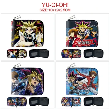 Anime Yu-Gi-Oh! Logo Cüzdan Yeni Fermuar küçük cüzdan bayan Değişim Çanta Erkek Kız kredi kartı cüzdanı