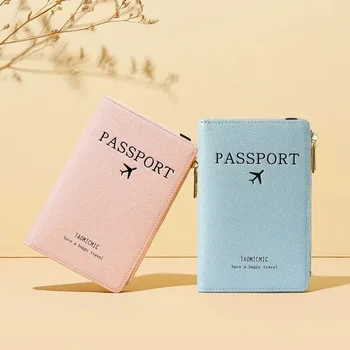 Ultra ince PU Deri Basit Seyahat Pasaport Tutucu RFID Pasaport Kapağı KİMLİK Kredi kart çantası cüzdan